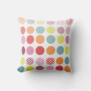 PixDezines retro polka dots/diy background colours Cushion