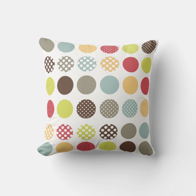 PixDezines retro polka dots/diy background colours Cushion (Front)