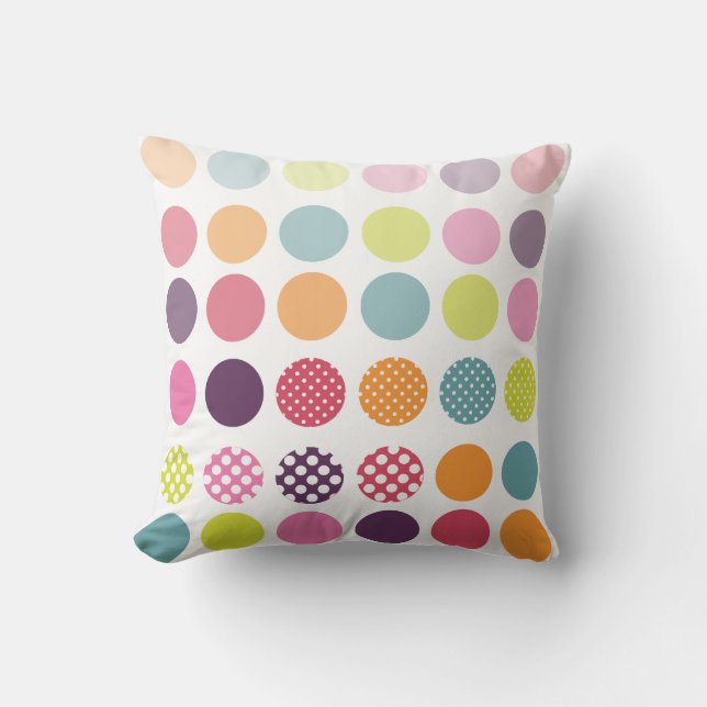 PixDezines retro polka dots/diy background colours Cushion (Front)
