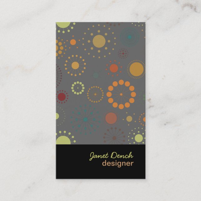 PixDezines Retro Stars Business Card (Front)