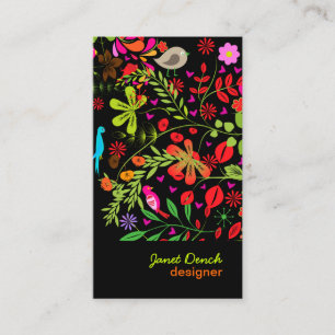 PixDezines RETRO TREE/DIY background colour Business Card