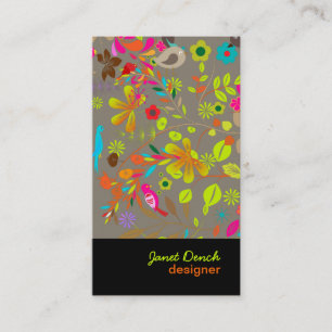 PixDezines Retro Tree/DIY background colour Business Card