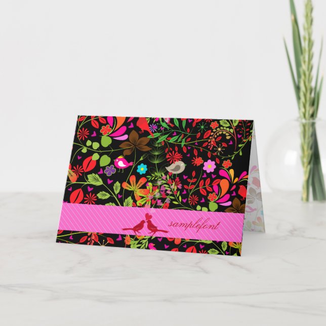 PixDezines retro tree/DIY background +trim colours Card (Front)