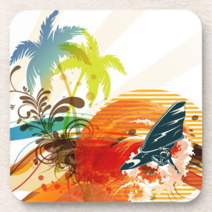 PixDezines riptide surfers/diy background colour Coaster