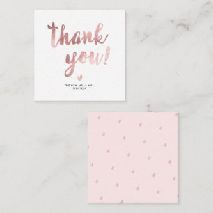 PixDezines Rose Gold Brush Script Thank You Card