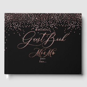 PixDezines ROSE GOLD CONFETTI+DIY BACKGROUND Guest Book