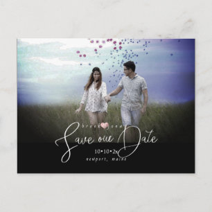 PixDezines Rose Gold Heart Save our Date Postcard