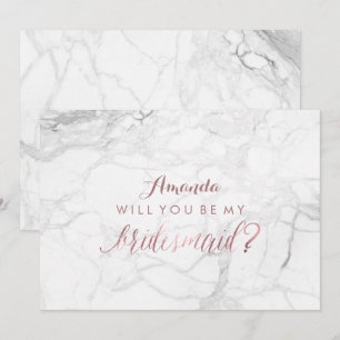 PixDezines Rose Gold Will You Be My Bridesmaid Invitation