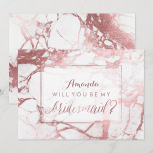 PixDezines Rose Gold Will You Be My Bridesmaid Invitation