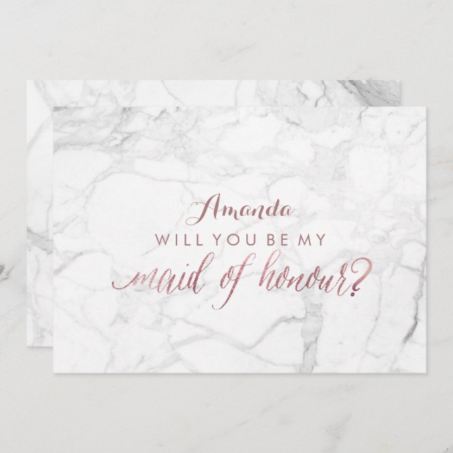 PixDezines Rose Gold Will You Be My Maid.. Invitation (Front/Back)