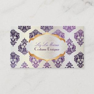 PixDezines rossellini damask/plum+pearl Business Card