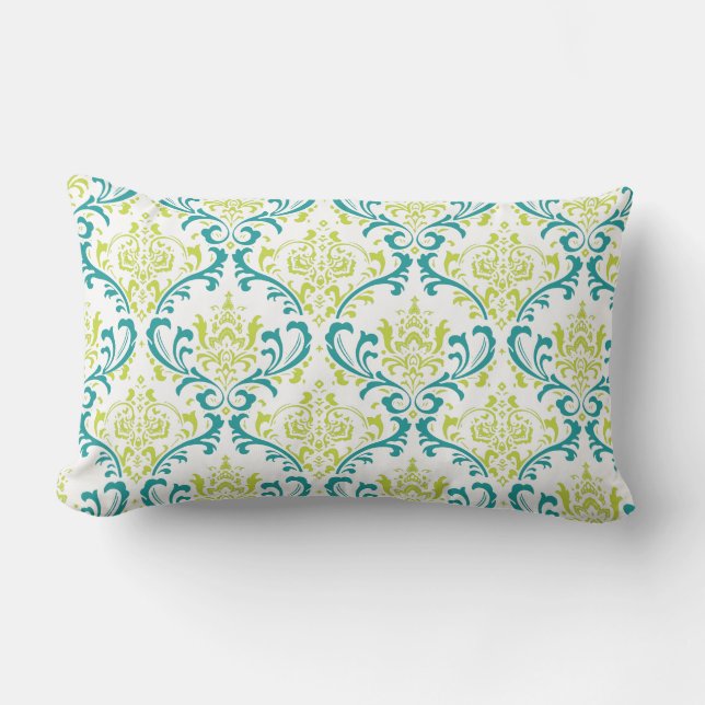 PixDezines rossi damask/diy background colours Lumbar Cushion (Front)