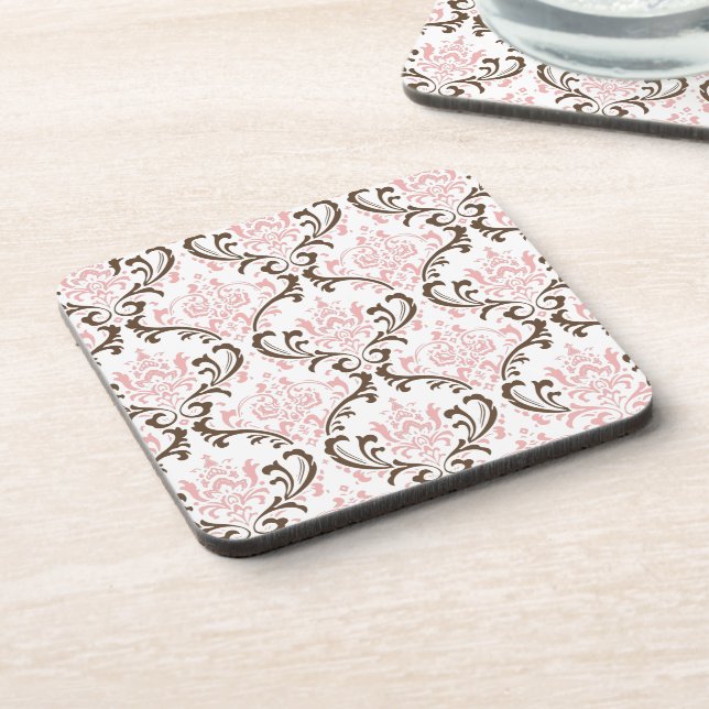 PixDezines Rossi Damask/DIY colours Coaster (Left Side)
