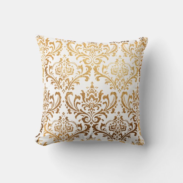 PixDezines Rossi Damask/Faux Gold Cushion (Front)