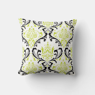 PixDezines Rossi Damask/Green/Black Cushion