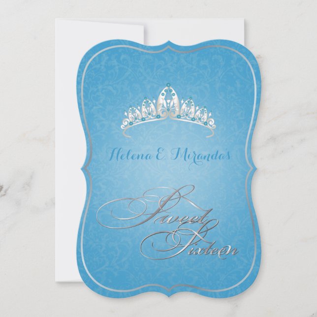 PixDezines Rossi Sweet 16 tiara/DIYbackground!! Invitation (Front)