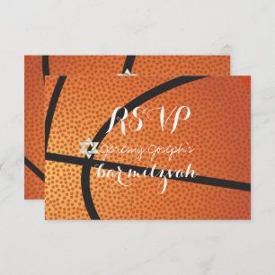 PixDezines RSVP Basketball Bar Mitzvah ✡ Invitation