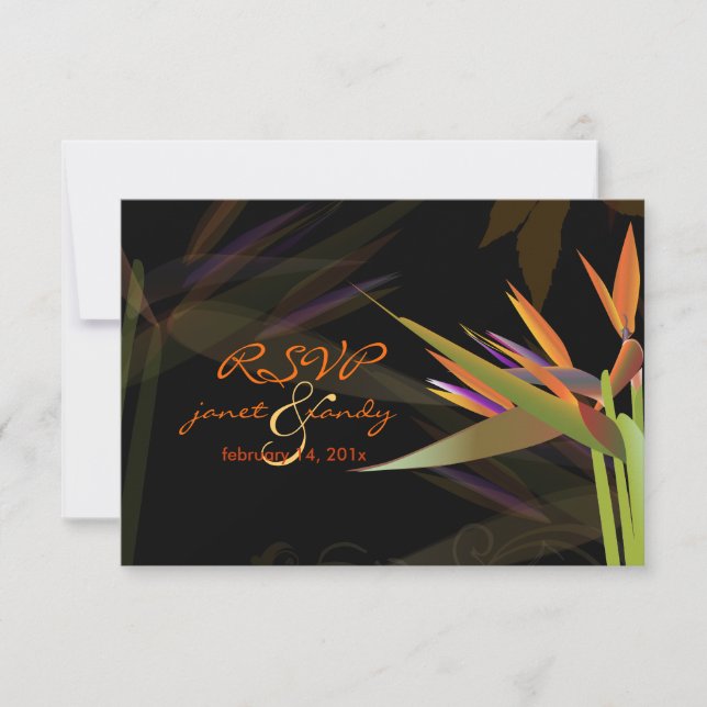 PixDezines rsvp Bird of Paradise/DIY colour Card (Front)