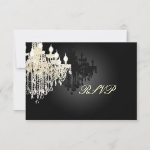PixDezines RSVP Black + White Chandelier Card