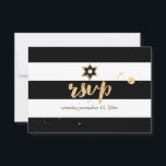 PixDezines rsvp black/white/stripes bar mitzvah<br><div class="desc">PixDezines rsvp black and white white stripes, black star of david bar mitzvah.. one of our classic collections with DIY background colour, as well as the fonts and its colours. Please send us an email for your hebrew name. Easy to customise, simply click "customise it" button to edit your text....</div>
