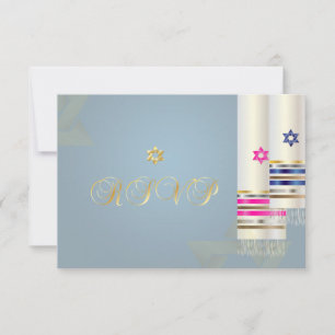 PixDezines RSVP Blue/Pink Tallits/B'nai Mitzvah