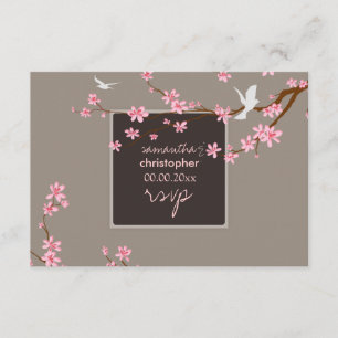 PixDezines rsvp Cherry blossom/diy background Card