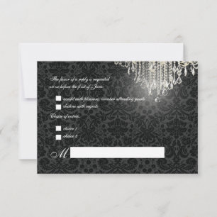 PixDezines rsvp crystal chandelier+Desiree Damask Card