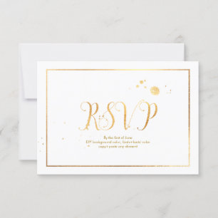 PixDezines RSVP Dazzled/Faux Gold/DIY Background Card