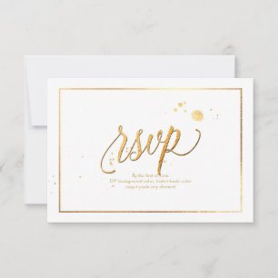 PixDezines RSVP Dazzled/Faux Gold/DIY Background Card