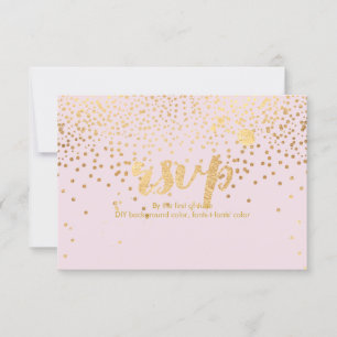 PixDezines RSVP Dazzled/Faux Gold/Rose Quartz Card