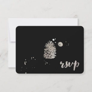 PixDezines rsvp dazzled/silver/pinecone/soiree Card