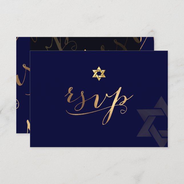 PixDezines rsvp DIY colour, Bar Mitzvah Invitation (Front/Back)