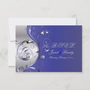 PixDezines rsvp Filigree+swirls/silver+blue