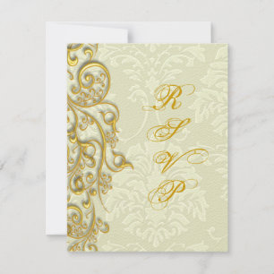 PixDezines rsvp gilded gold swirls Card
