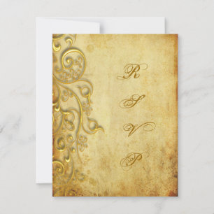 PixDezines rsvp gilded gold swirls Card