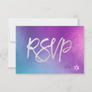 PixDezines RSVP H2 Ombre Purple+Pink Bat Mitzvah✡