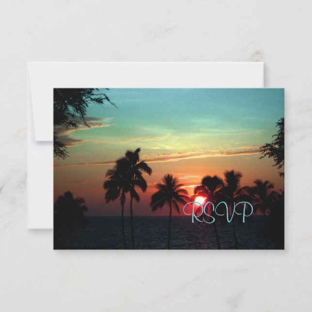PixDezines rsvp Hawaiian Sunset at Mauna Kea Card (Front)