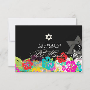 PixDezines rsvp hibiscus/Bat Mitzvah Invitation