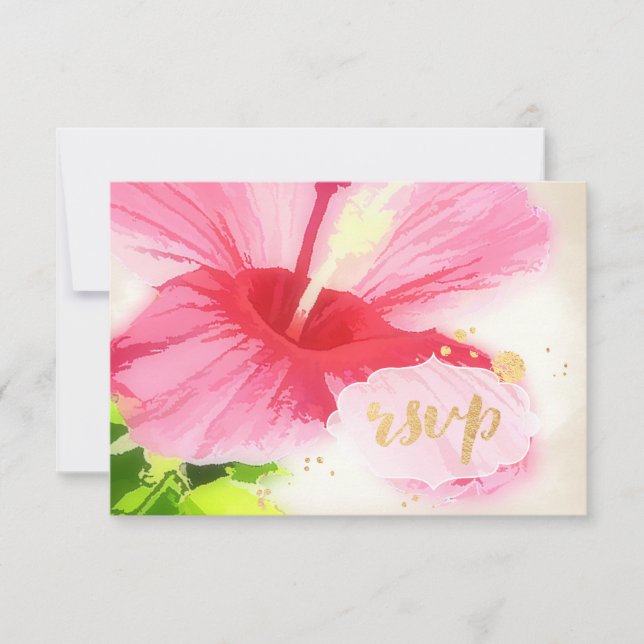 PixDezines rsvp hibiscus/luau/faux parchment (Front)