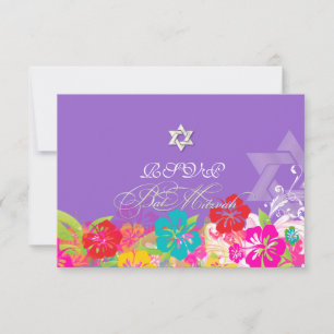 PixDezines rsvp hibiscus/Mitzvah/diy background Card