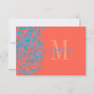 PixDezines rsvp hula palms/diy coral background Card