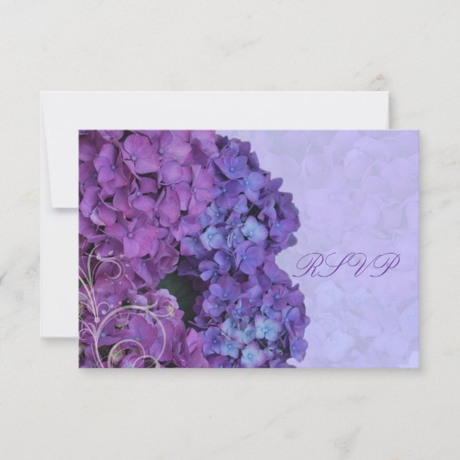 PixDezines RSVP Hydrangea, blue Card (Front)