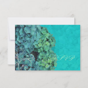 PixDezines RSVP Hydrangea, blue/teal Card