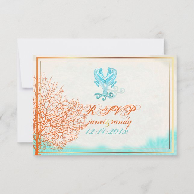 PixDezines rsvp maui coral+seahorse, beach party (Front)