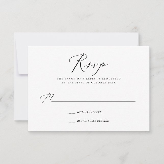 PixDezines RSVP, Modern Elegant Calligraphy RSVP Card (Front)