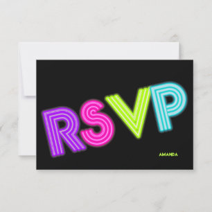 PixDezines RSVP Neon Lights Bat Mitzvah ✡
