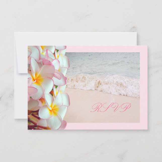 PixDezines RSVP PINK PLUMERIA/BEACH/DIY trim (Front)