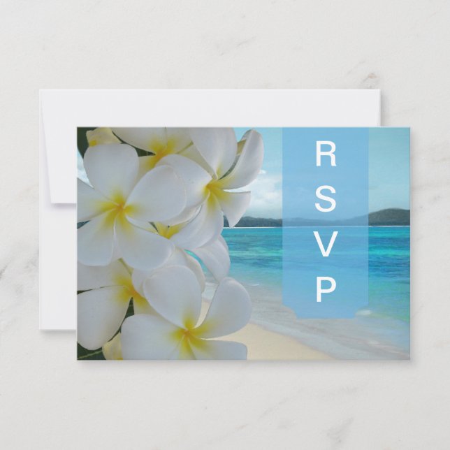 PixDezines RSVP PLUMERIA LEI/BEACH Card (Front)