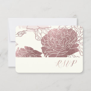 PixDezines RSVP Roses/Faux Rose Gold Card