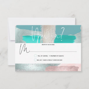 PixDezines RSVP Sage Coral, Colour Block Card